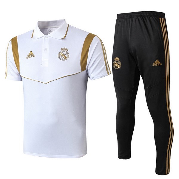 Replicas Polo Real Madrid Conjunto Completo 2019/20 Negro Blanco Oro